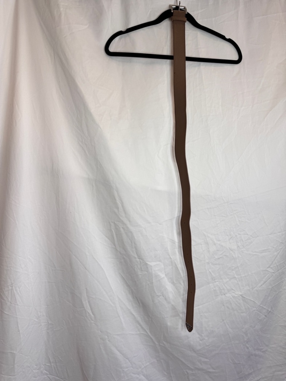 Prada Beige Canvas Strap with Silver Triangle Logo - Picture 3 of 8